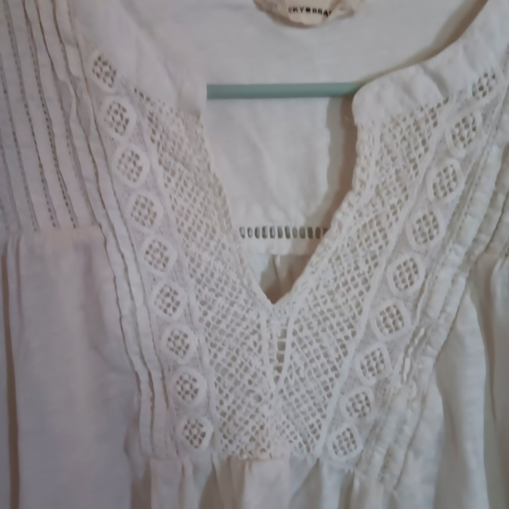 Lucky Brand Embroidered Poets Blouse
